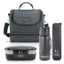 Ver imagem 1 de Kit Fitness Bolsa Térmica C- 2 Compartimentos e Marmita 2 Andares com Garrafa e Porta Talher Preta
