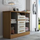 Ver imagem 2 de Cômoda Canadá 2 Portas 4 Gavetas Cinamomo/off White - Pnr Móveis