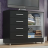 Cômoda Armário Gabinete Gaveteiro Quarto 4 Gavetas 2 Portas:onix - 3