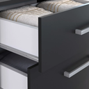 Ver imagem 4 de Cômoda Armário Gabinete Gaveteiro Quarto 4 Gavetas 2 Portas:onix