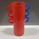 Ver imagem 4 de Vaso Decorativo Enfeite Casa Vidro 28x16x16cm Laranja