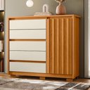 Ver imagem 4 de Guarda Roupa Casal Triton Plus 11 Portas de Bater 5 Gavetas MDP com Espelho Cômoda Cinamomo Off
