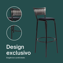 Ver imagem 4 de Banqueta Alta para Cozinha Junco Degradê Bancada Bistrô Balcão Ilhas Área Gourmet Piscina