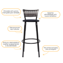 Ver imagem 4 de Banqueta Alta para Cozinha Junco Degradê Bancada Bistrô Balcão Ilhas Área Gourmet Piscina