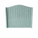 Ver imagem 4 de Cabeceira para Cama Box Estofada Zoe Decorativa Moderna Curva Solteiro 90 Cm Boucle Azul Turquesa