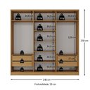Ver imagem 4 de Guarda-Roupa Casal MDF BP com 6 Portas e 4 Gavetas Asti Marrom/Nogueira/Off White