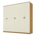 Ver imagem 2 de Guarda-Roupa Casal MDF BP com 6 Portas e 4 Gavetas Asti Marrom/Nogueira/Off White