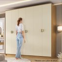 Ver imagem 6 de Guarda-Roupa Casal MDF BP com 6 Portas e 4 Gavetas Asti Marrom/Nogueira/Off White