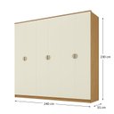 Ver imagem 3 de Guarda-Roupa Casal MDF BP com 6 Portas e 4 Gavetas Asti Marrom/Nogueira/Off White