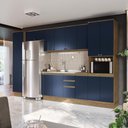 Ver imagem 4 de Cozinha Modulada Celeste Kappesberg 100% Mdf Nogueira/azul 360cm