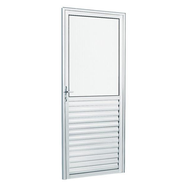 Porta de Alumínio com Vidro Liso Sólida Mgm 210 x 60cm - 1