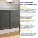 Ver mais imagens de Balcão 2 Portas 3 Gavetas 120cm sem Tampo Soho CabeCasa MadeiraOriginals Branco/Grafite