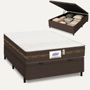 Ver imagem 2 de Cama Box Baú Casal Colchão Gazin Molas Flora 138x188x61cm (Marrom)