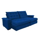 Ver imagem 1 de Sofá Coliseu 2.60m Retrátil e Reclinável Super Pillow - Azul