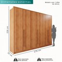 Ver imagem 3 de Guarda-Roupa Moscou Plus 6 Portas 6 Gavetas MDF Valverde