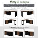 Ver imagem 4 de Mesa Escrivaninha em L com 3 Gavetas e Nichos Nexos Ipê/Preto