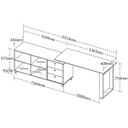 Ver imagem 7 de Mesa Escrivaninha em L com 3 Gavetas e Nichos Nexos Ipê/Preto