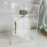 Caixa de Acrílico Decorativa Com Pedra Quartzo Branco e Pirita G - 1