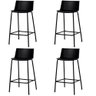 Kit 4 Banquetas Ipanema Média Fratini 86,50 cm (altura) em Polipropileno Base em Aço Preto - 1