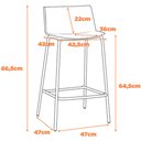 Ver imagem 7 de Kit 4 Banquetas Ipanema Média Fratini 86,50 cm (altura) em Polipropileno Base em Aço Preto