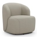 Ver imagem 1 de Poltrona Giratória Orgânica para Sala Living Heidy F04 Linho Bege - Lyam Decor