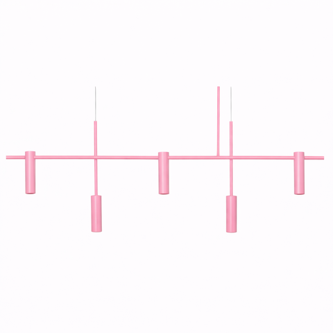 Pendente Lux Aluminio Teto Gu10 5 Luzes Lumini Lab - Rosa Bebe