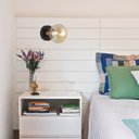 Ver imagem 2 de ARANDELA TUTU HL028 METAL VIDRO PRETO DOURADO CHAMPANHE 25W