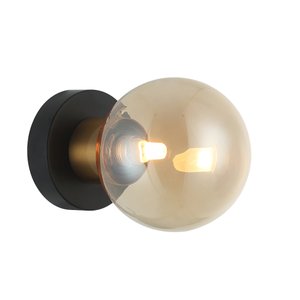 ARANDELA TUTU HL028 METAL VIDRO PRETO DOURADO CHAMPANHE 25W