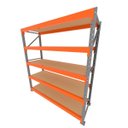 Ver imagem 1 de Mini Porta Pallet 200 Kg por Nivel Inicial com 5 Niveis Laranja com Mdf Cru