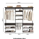 Ver imagem 3 de Closet Aberto Modulado para Casal 225cm (Eternity 34) Preto