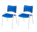Ver imagem 2 de Cadeira Iso Base Branco Escola, Escritório - Kit 2 Un