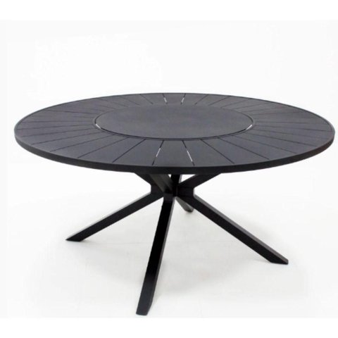 Mesa de Jantar Pétalas 6 Lugares Redonda MDF 150cm Preto
