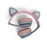Fone Ouvido Bluetooth Infantil Mini Cat Fone Orelha Gato Led Cinza - 7