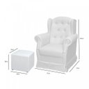 Ver imagem 3 de Poltrona de Amamentação Balanço e Puff Letícia Phoenix Baby