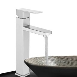 Torneira para Banheiro Bica Alta Inox Cuba de Sobrepor Monocomando - 1