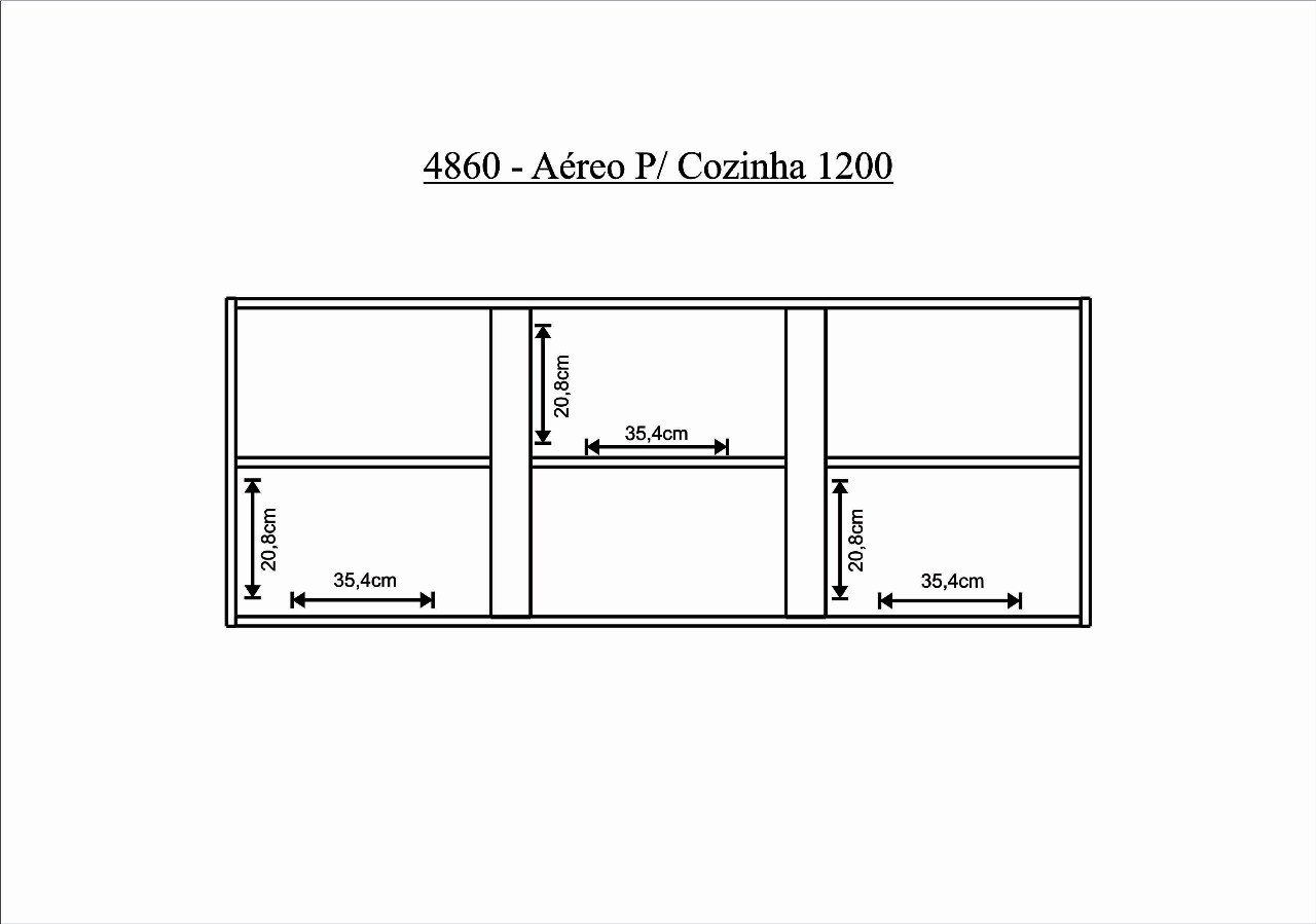 Armário Aéreo para Cozinha 120cm Madeira Maciça 3 Bf - 4