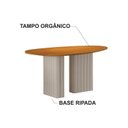 Ver imagem 4 de Mesa para Sala de Jantar com Tampo Orgânico MDF Isis Bege/Cinamomo/Off White