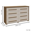 Ver imagem 2 de Cômoda Grande com 8 Gavetas Angra - Jequtibá/offwhite