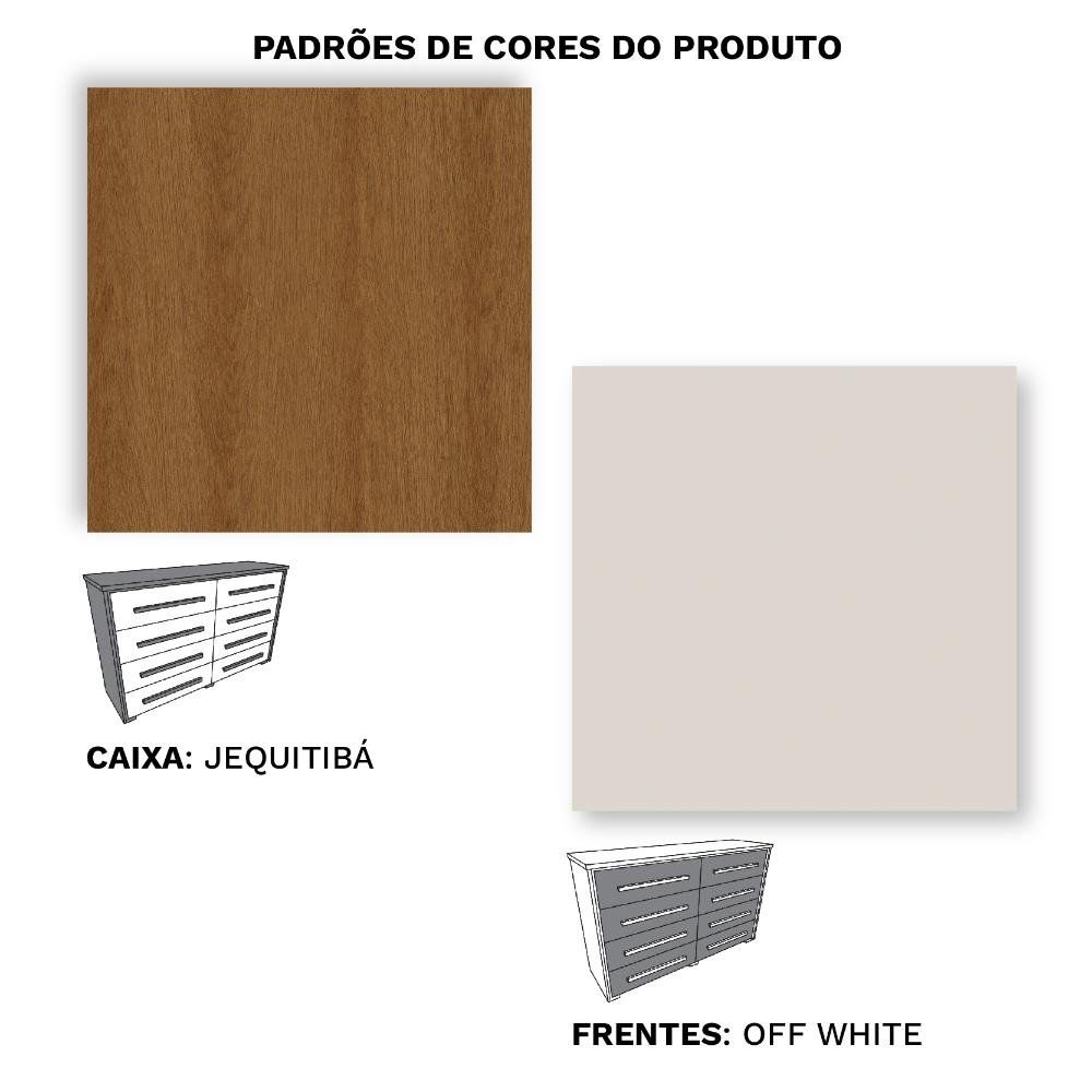 Cômoda Grande com 8 Gavetas Angra - Jequtibá/offwhite - 3