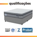 Ver imagem 5 de Cama Box Casal Probel Molas Ensacadas Euro In 138x188x68cm Guarda Costas Stone Branco/Cinza