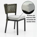 Ver imagem 5 de Kit 4 Cadeiras Pietra Corda Náutica Alumínio Premium Área Externa Pintura Eletrostática: Verde Oliva