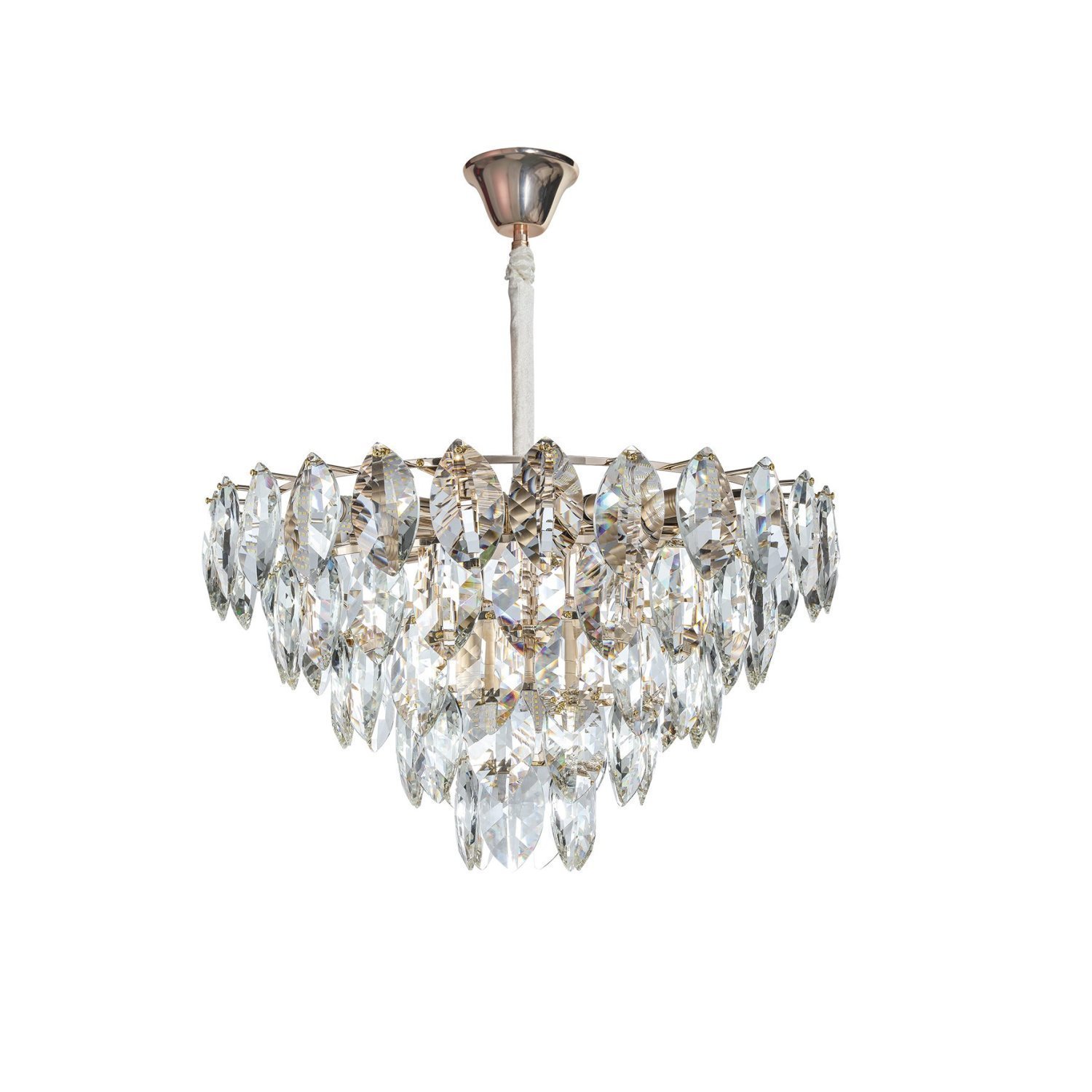Pendente Foglia Dourado E Transparente (D)60cm (A)38cm 16xe14 640w