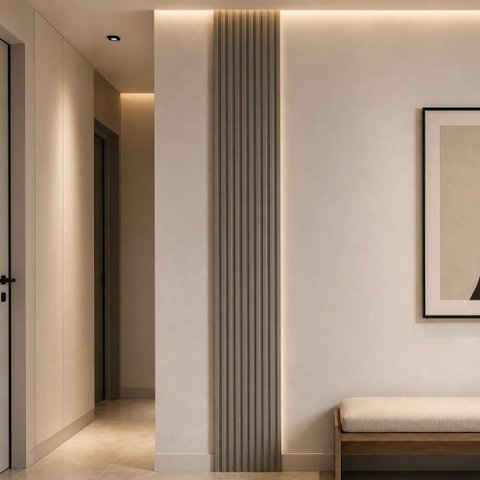 Painel Ripado Decorativo para Sala Quarto 39x250cm Slats L05 Gris Fosco - Lyam Decor