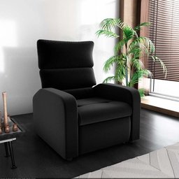 Poltrona do Papai Reclinável Kwid Veludo Preto Matrix - 5