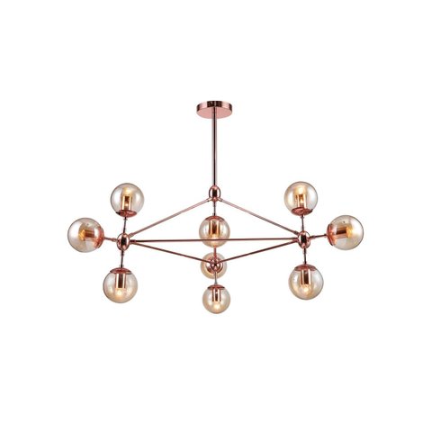 Lustre Pendente 100x57,5cm 10xE27 Bolinha 400w Orbe Bella Iluminação