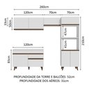 Ver imagem 3 de Armário de Cozinha Completa 260cm Branco Reims Madesa 09