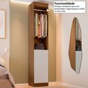 Ver mais imagens de Guarda-Roupa Solteiro Andorra 1 Porta 5 Prateleiras Freijó/Branco - Pnr Móveis