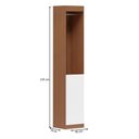 Ver imagem 4 de Guarda-Roupa Solteiro Andorra 1 Porta 5 Prateleiras Freijó/Branco - Pnr Móveis