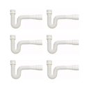 Ver imagem 1 de Kit 6 Sifão Sanfonado Branco Cozinha Pia Banheiro Tanque Universal Abs Premium
