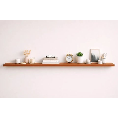 Prateleira MDF 240x20 Moderna Suporte Parede Invisivel 30mm Italian Noce